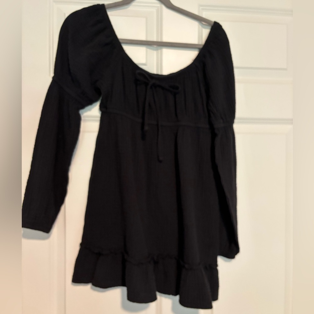 Trixxi Black Ribbed Long Sleeve Dress